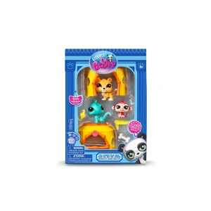 LITTLEST PETSHOP FIGURES 3 pcs. WITH ACCESSORIES - JUNGLE (#BF000515)