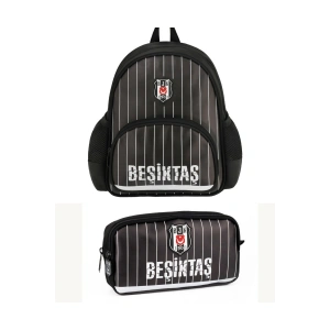 BJK Official Lisanslı İnce Çubuk Desenli Suni Deri Sırt Çantası+Kalemlik Set 255set2