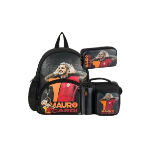 2 Bölmeli Mauro Icardi Suni Deri Anaokulu Çantası + Beslenme Çantası + Kalemlik