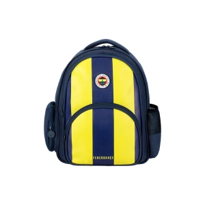 3 Bölmeli Çubuklu Arma Baskılı Suni Deri Okul Sırt Çantası (25756)