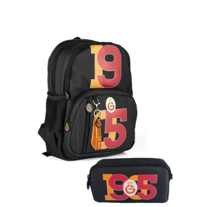 1905 Suni Deri Lisanslı Siyah Okul Sırt Çantası ve Kalemlik 25543