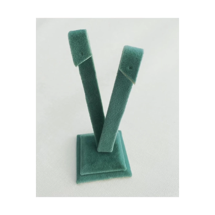 Yerli Üretim Süet Kumaş Yeşil Renk 10 Cm Küpe Sergileme Aksesuar