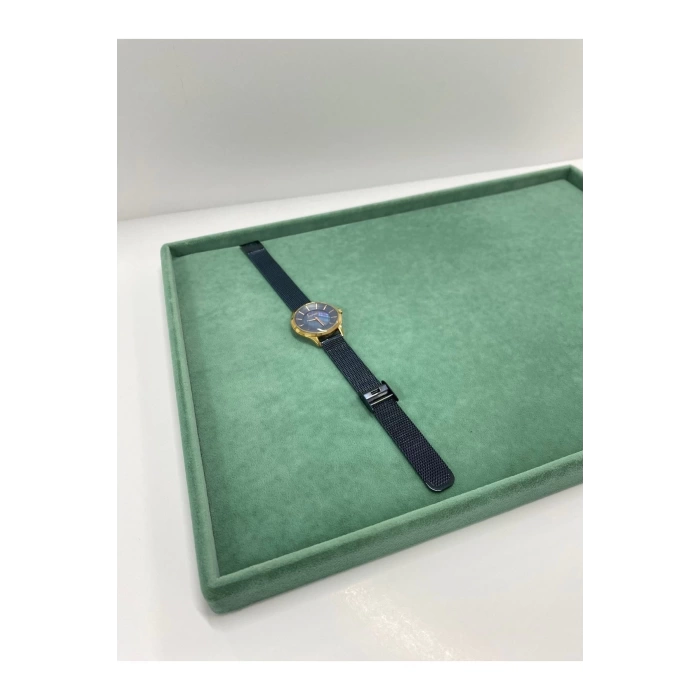 Yerli Üretim Süet Kumaş Yeşil Renk 34/24 Cm Takı Servis Sunum Tablası