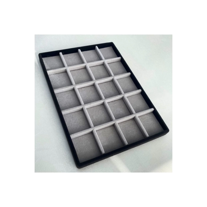 Yerli Üretim Süet Kumaş 34 Cm / 24 Cm Bölmeli Çekmece Içi Takı Standı