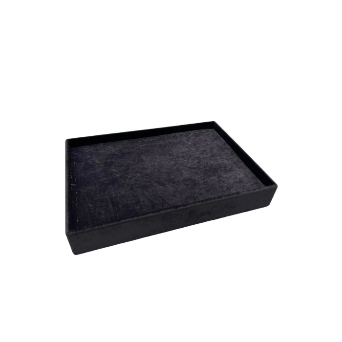 Yerli Üretim Süet Kumaş Siyah Renk 34/24 Cm Batırmalı Çekmeçe Içi Bileklik Kelepçe Tablası