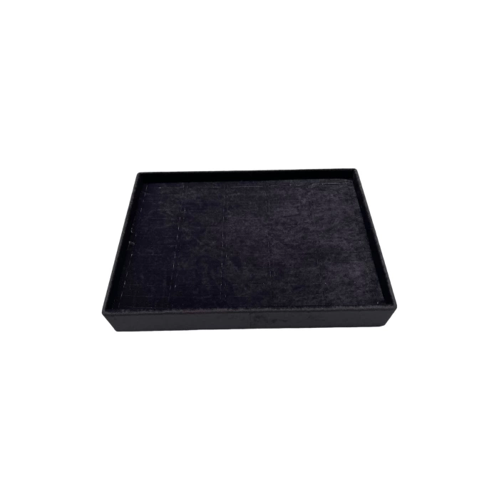 Yerli Üretim Süet Kumaş Siyah Renk 34/24 Cm Batırmalı Çekmeçe Içi Bileklik Kelepçe Tablası