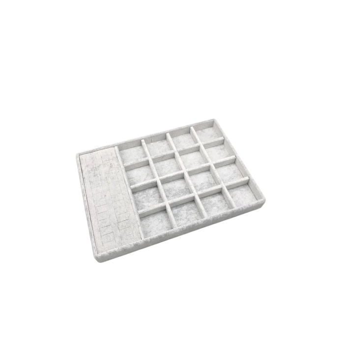 Yerli Üretim Amsterdam Model Süet Kumaş Gri Renk 34/24 Cm Çekmece Ici Takı Standı
