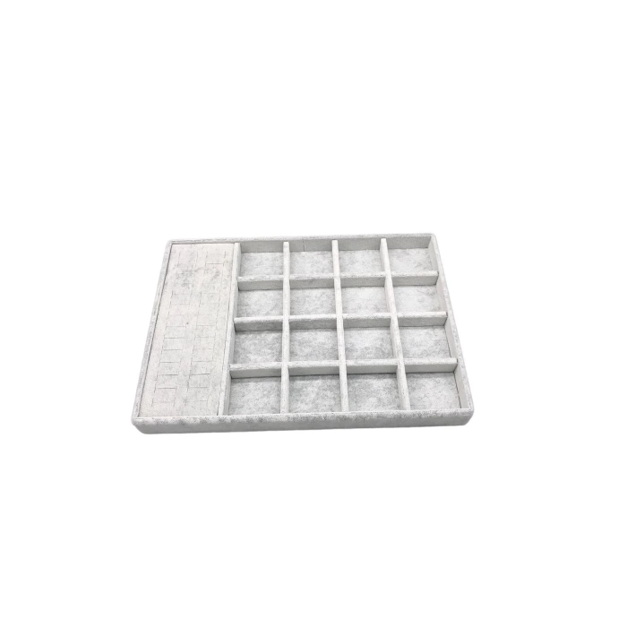 Yerli Üretim Amsterdam Model Süet Kumaş Gri Renk 34/24 Cm Çekmece Ici Takı Standı