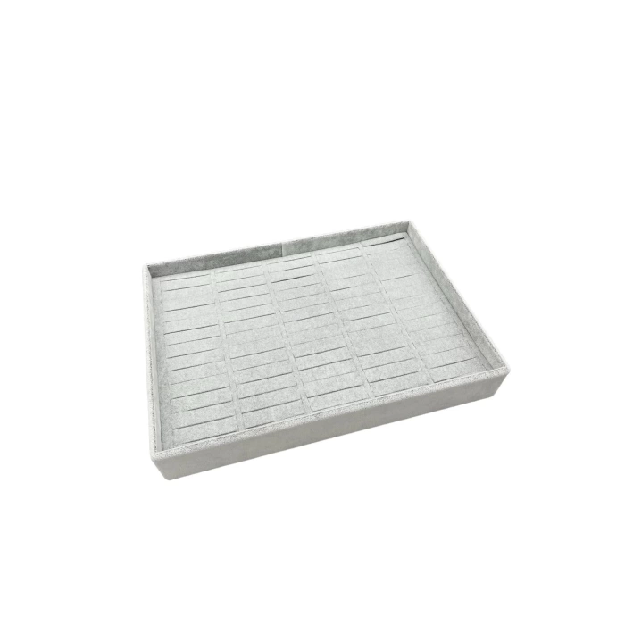 Yerli Üretim Süet Kumaş Gri Renk 34/24 Cm Batırmalı Çekmeçe Içi Bileklik Kelepçe Tablası