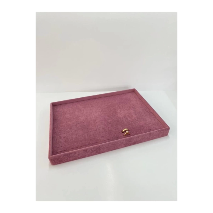 Yerli Üretim Süet Kumaş Bordo Renk 34/24cm Batırmalı Çekmece Içi Yüzük Tablası
