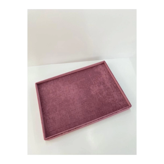 Yerli Üretim Süet Kumaş Bordo Renk 34/24cm Batırmalı Çekmece Içi Yüzük Tablası