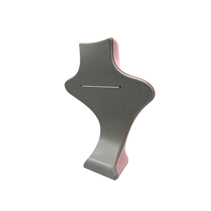 Yerli Üretim Londra Model Süet Kumaş Pembe Renk 22/18 Cm Kolye Sergileme Mankeni