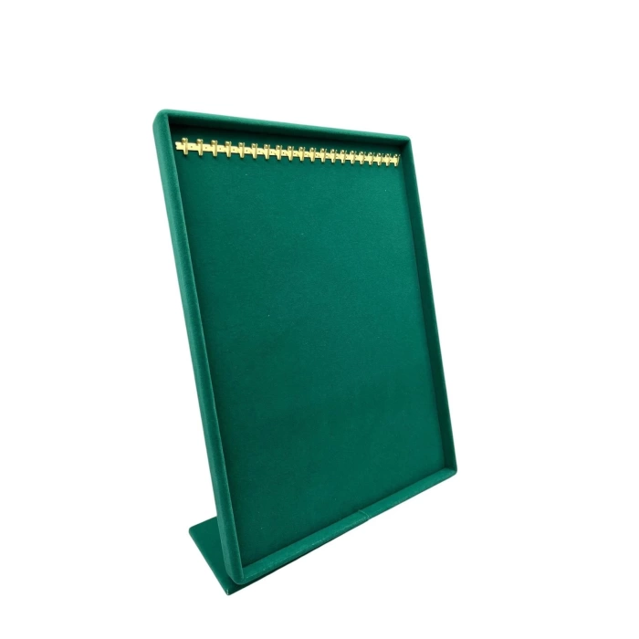 Yerli Üretim Süet Kumaş Tırnaklı Yeşil Renk 34/24 Cm Ayaklı Tesbih Takı Standi