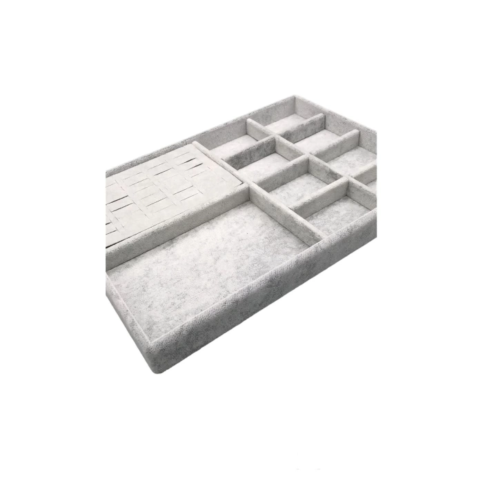 Sidney Model Süet Kumaş Gri Renk 34/24 Cm Takı Sergileme Standı