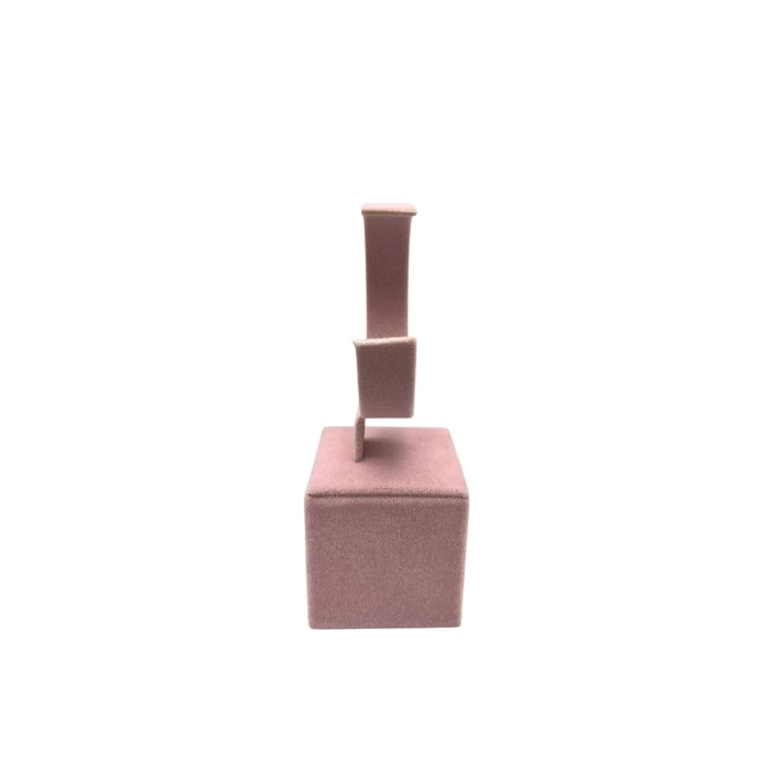 Yerli Üretim Süet Kumaş Pembe Renk 13 Cm Kelepçe Saat Sergileme Standı