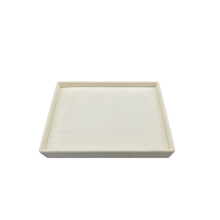 Yerli Üretim Süet Kumaş Krem Renk 34/24 Cm Batırmalı Çekmeçe Içi Bileklik Kelepçe Tablası