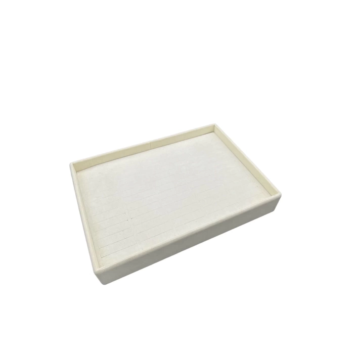 Yerli Üretim Süet Kumaş Krem Renk 34/24 Cm Batırmalı Çekmeçe Içi Bileklik Kelepçe Tablası