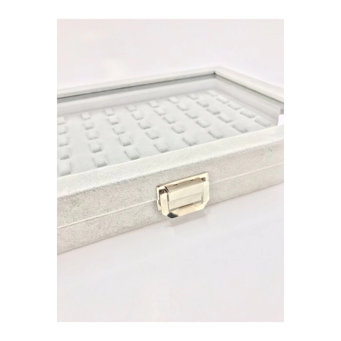 Camlı Kapaklı Tırnaklı Yüzük-takı Tablası ( 70 Tırnaklı)