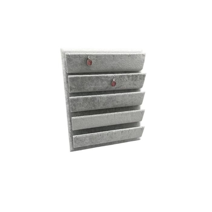 Yerli Üretim Süet Kumaş 20/16 Cm Gri Renk Ayaklı Küpe Standı