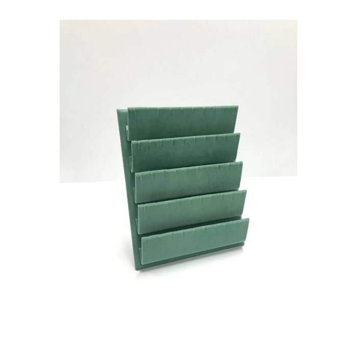 Yerli Üretim Süet Kumaş 20/16 Cm Yeşil Renk Ayaklı Küpe Standı