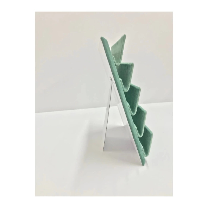 Yerli Üretim Süet Kumaş 20/16 Cm Yeşil Renk Ayaklı Küpe Standı