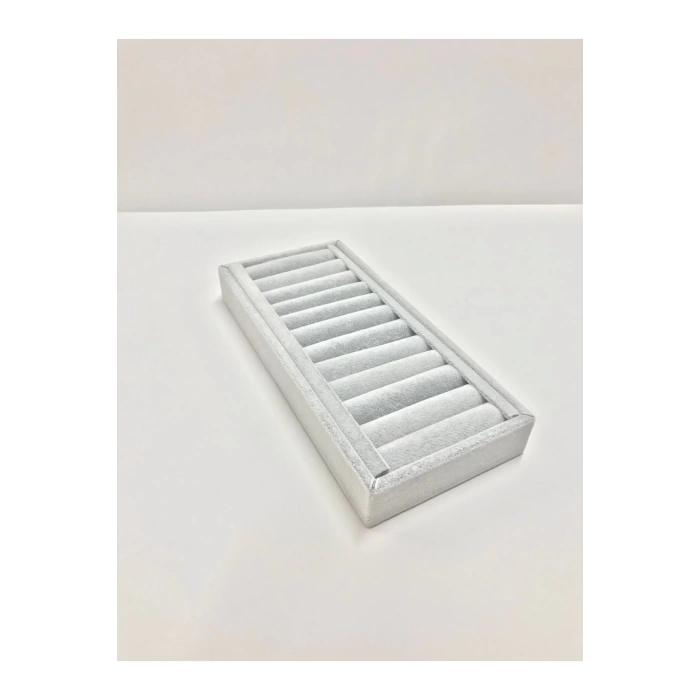 Yerli Üretim Süet Kumaş Gri Renk 25 Cm / 11,5 Cm Kelepçe-bileklik Sergileme Standı