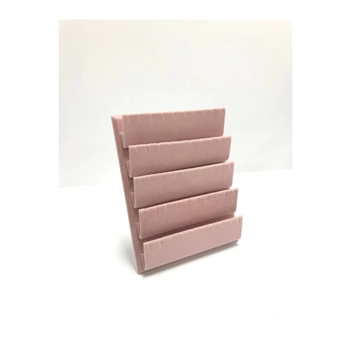 Yerli Üretim Süet Kumaş 20/16 Cm Pembe Renk Ayaklı Küpe Standı