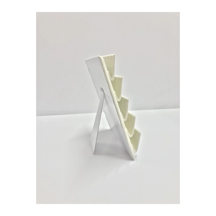 Yerli Üretim Süet Kumaş 20/16 Cm Krem Renk Ayaklı Küpe Standı