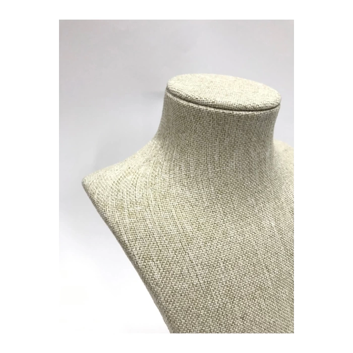 Yerli Üretim Hasır Kumaş Kolye Gerdanlık Zincir 39 Cm Takı Sergileme Mankeni