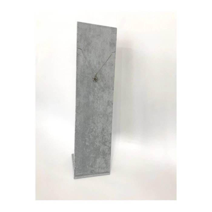 Yerli Üretim Moscow Model Süet Kumaş Gri Renk 40/10 Cm Ayaklı Takı Sergileme Standı
