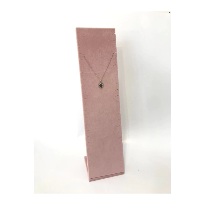 Yerli Üretim Moscow Model Süet Kumaş Pembe Renk 40/10 Cm Ayaklı Takı Sergileme Standı