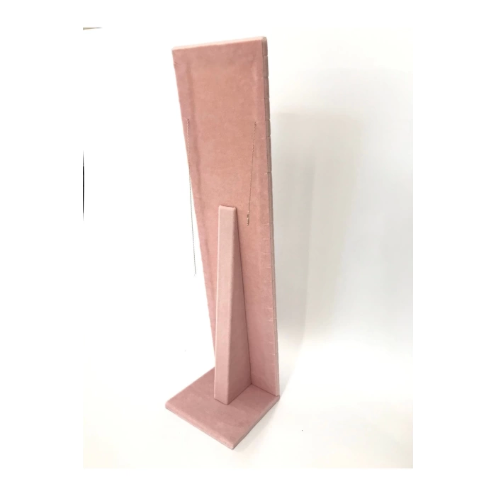 Yerli Üretim Moscow Model Süet Kumaş Pembe Renk 40/10 Cm Ayaklı Takı Sergileme Standı
