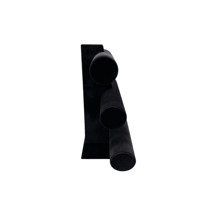 Yerli Üretim Süet Kumaş Siyah Renk Üçlü 30/26 Cm Kademeli Bileklik-saat Sergileme Standı