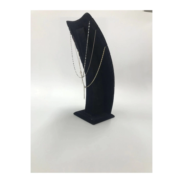 Yerli Üretim Dubai Model Süet Kumaş Siyah Renk 25/12 Cm Kolye -zincir Ayaklı Stand