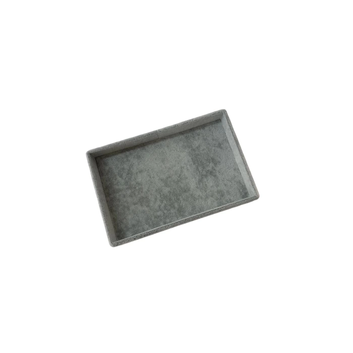 Yerli Üretim Küçük Boy Süet Kumaş Gri Renk 22/14 Cm Servis Tablası