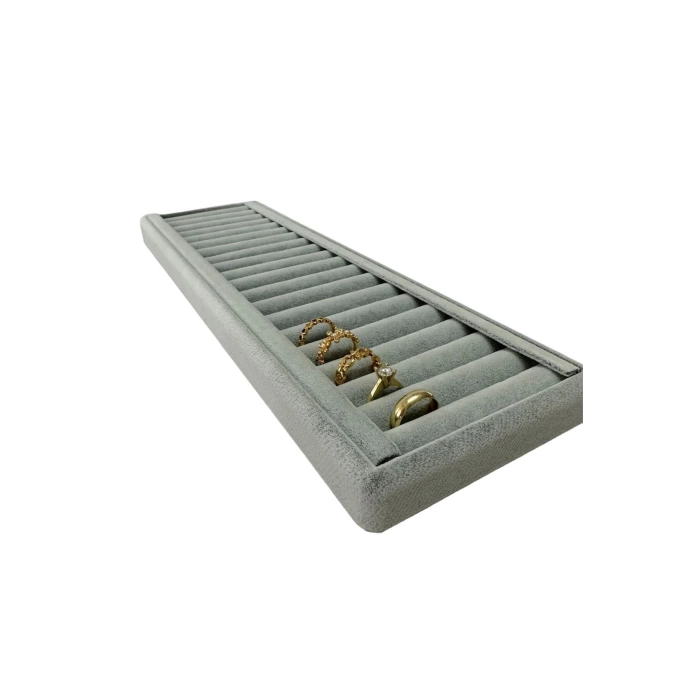 Yerli Üretim Süet Kumaş Gri Renk 35/11 Cm Kelepçe-bileklik Sergileme Standı