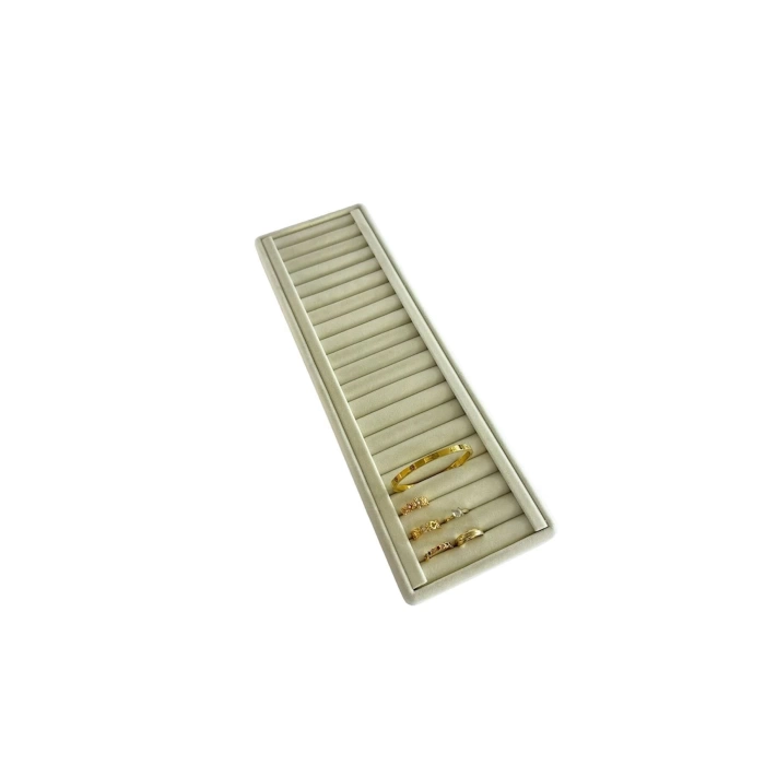 Yerli Üretim Süet Kumaş Krem Renk 35/11 Cm Kelepçe-bileklik Sergileme Standı
