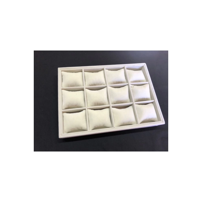 Yerli Sertex Kuması Krem Renk Yastıklı Bileklik&saat Tablası