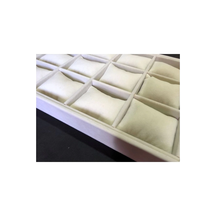 Yerli Sertex Kuması Krem Renk Yastıklı Bileklik&saat Tablası