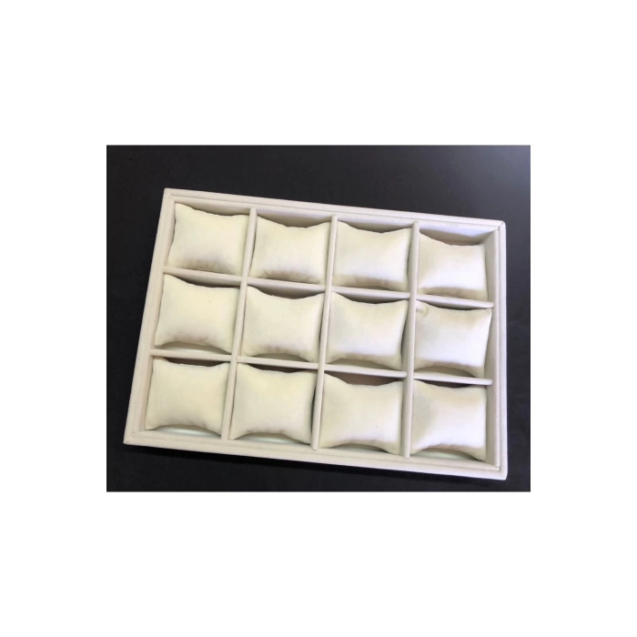 Yerli Sertex Kuması Krem Renk Yastıklı Bileklik&saat Tablası