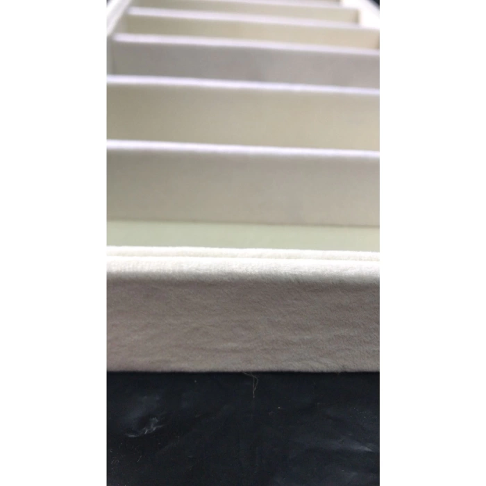 Yerli Üretim Lefkoşe Model Süet Kumaş Krem Renk 38/19 Cm 6 Bölmeli Gözlük Standı