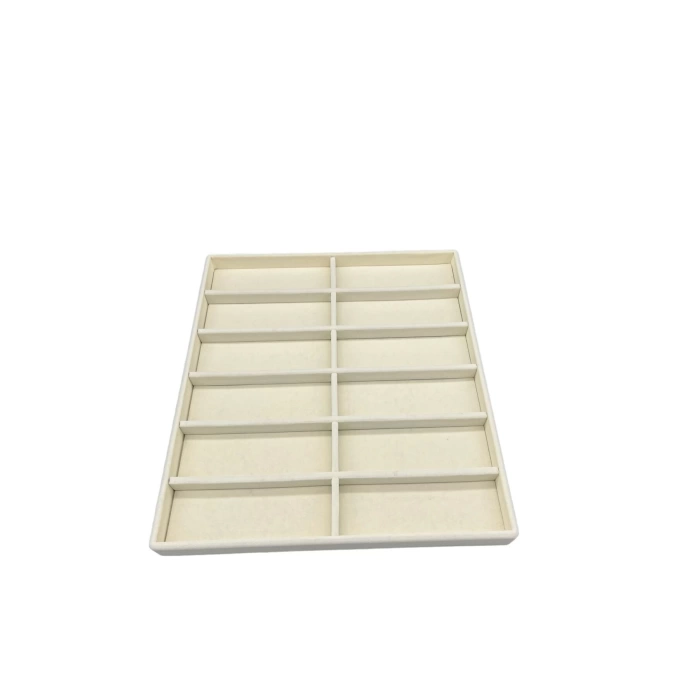 Yerli Üretim Havana Model Süet Kumaş Krem Renk 38 Cm / 36 Cm Gözlük Sergileme Çekmece Içi Stand
