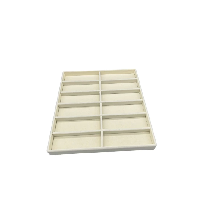 Yerli Üretim Havana Model Süet Kumaş Krem Renk 38 Cm / 36 Cm Gözlük Sergileme Çekmece Içi Stand