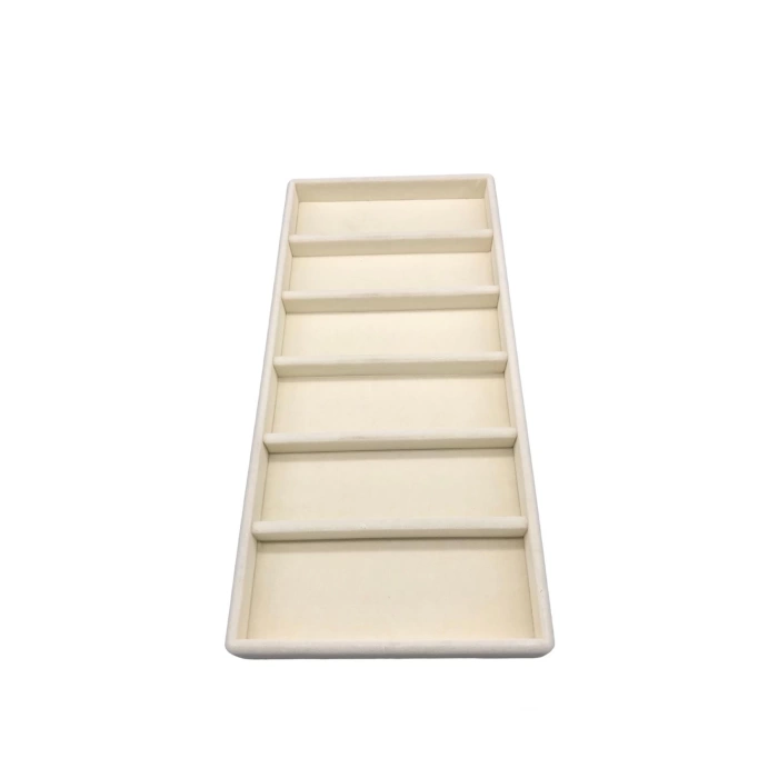 Yerli Üretim Lefkoşa Model Süet Kumaş Krem Renk 38 Cm / 19 Cm Gözlük Sergileme Çekmece Içi Stand
