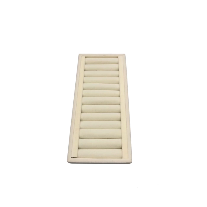 Yerli Üretim Süet Kumaş Krem Renk 25 cm / 11,5 cm Kelepçe-Bileklik Sergileme Standı