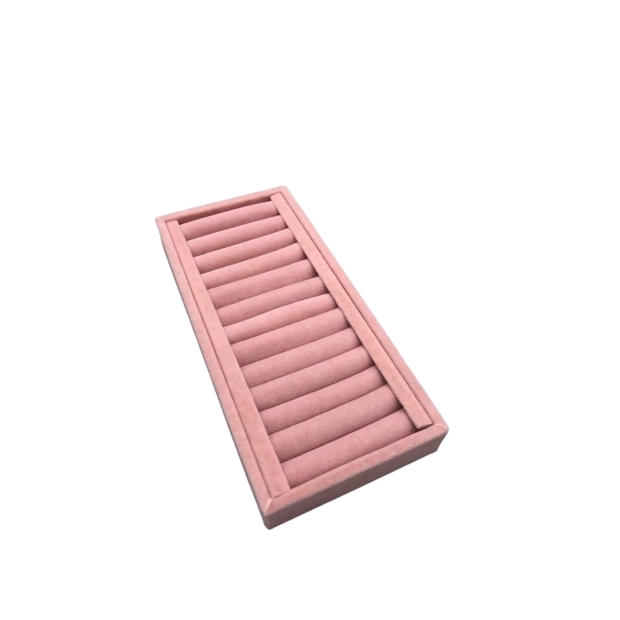 Yerli Üretim Süet Kumaş Pembe Renk 35 Cm / 11,5 Cm Kelepçe-bileklik Sergileme Standı