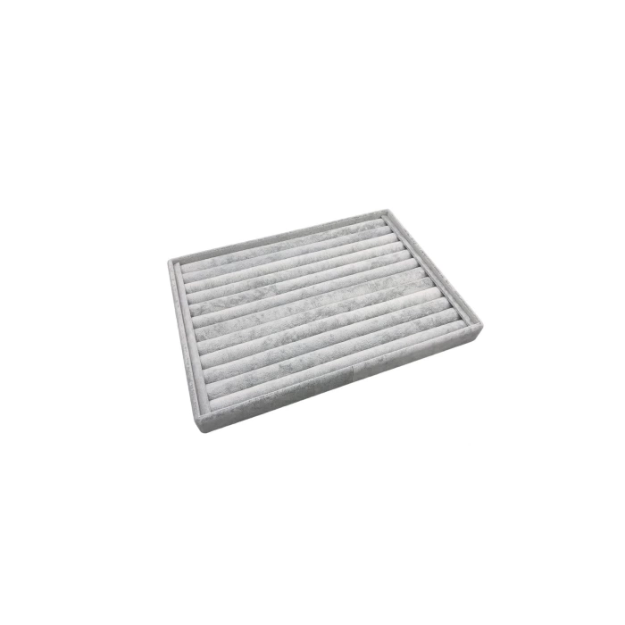 Yerli Üretim Büyük Boy Süet Kumaş Gri Renk 34/24 Cm Sosisli Çekmece Içi Yüzük Standı