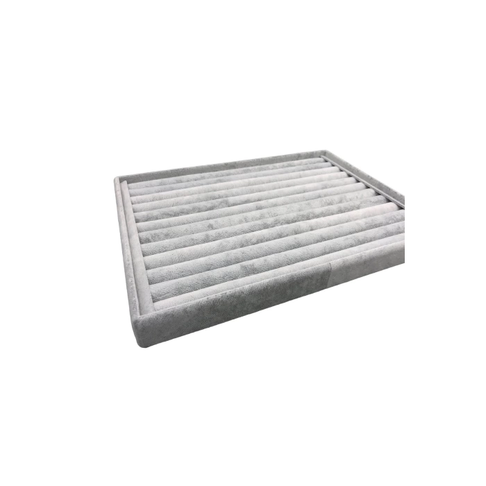 Yerli Üretim Büyük Boy Süet Kumaş Gri Renk 34/24 Cm Sosisli Çekmece Içi Yüzük Standı