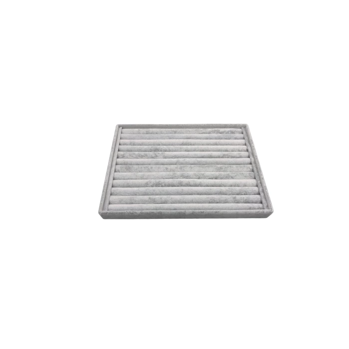 Yerli Üretim Büyük Boy Süet Kumaş Gri Renk 34/24 Cm Sosisli Çekmece Içi Yüzük Standı