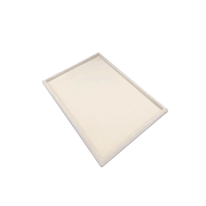 Yerli Üretim Süet Kumaş Krem Renk 34/24 cm Takı Servis Sunum Tablası